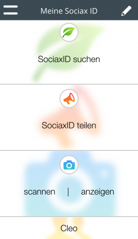Freunde hinzufügen geht bei Sociax zum Beispiel per QR-Code über die Sociax-App für iOS und Android oder über die Suche nach Pseudonym, per E-Mail-Einladung oder SMS.(Bild: Sociax)